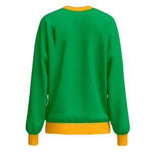 Sweat-shirt vert à col rond, coupe classique, couleur unie, manches longues, décontracté, unisexe - Product Image 2