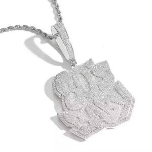 Hip Hop Moissanite Diamond Pendant for Men and Women Luxury <b>Iced</b> <b>Out</b> Jewelry for Daily Wear Party Fashion Gift Available at Sale - Product Image 1