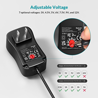 Kit d'adaptateur secteur universel DC 3V-12V 3A, alimentation réglable multi-tensions pour bande LED, caméra CCTV, haut-parleur, routeur