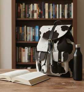 Stylish Cowhide Leather Hair On Backpack Travel Laptop Bag Vintage School Rucksack Handmade Durable LHBP-0017 - Product Image 4