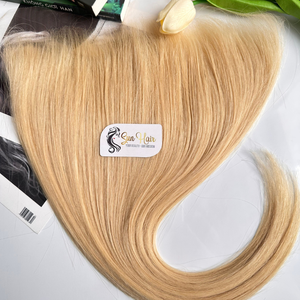 Sun Hair Company Extensiones de cabello humano vietnamita Rubio liso sedoso Frontal de encaje HD Nudos individuales Pelucas tejidas de cabello crudo - Product Image 4