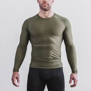 Camiseta de compresión para gimnasio, camisetas atléticas de nailon de compresión para hombre, camisetas de entrenamiento para gimnasio - Product Image 3