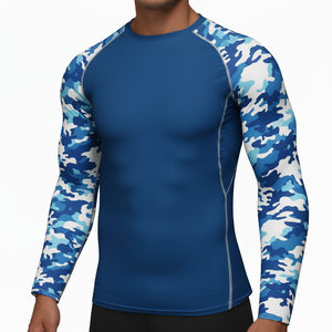 Custom sublimation rash guard men sports base layer full long sleeve BJJ MMA rash guards shirts sublimated printed rashguard - Product Image 3