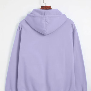 Hoodie personnalisé en coton tricoté pour femme, couleur unie, logo frontal, style streetwear décontracté, faible MOQ, collection hiver 2026 - Product Image 2