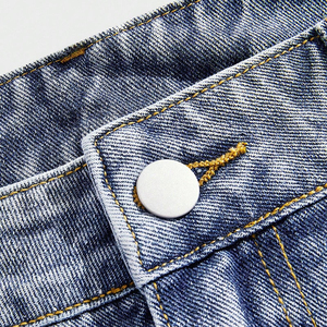 กางเกงยีนส์เดนิมคุณภาพพรีเมียมสำหรับผู้ชาย สไตล์สตรีทแวร์ ทรงตรง รุ่น 2026 แบบซักพิเศษ แต่งลายพรางแบบแพทช์เวิร์ค ซิปหน้า แห้งเร็ว ระบายอากาศได้ดี - Product Image 6