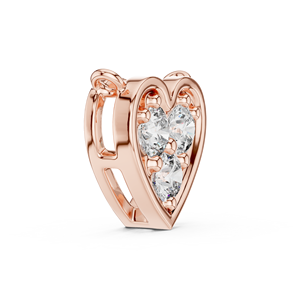 Colgante de diamante de oro rosa de 10 quilates cultivado en laboratorio, promesa de amor, colgante de corazón para siempre tuyo, colgante de corazón con floración romántica - Product Image 3