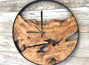 Solid Wood Live Edge <b>Wall</b> <b>Clock</b>, Rustic Natural Wooden <b>Clock</b>, Handmade <b>Wall</b> Decor, Modern Farmhouse Home Decor, Unique Wood - Product Image 4