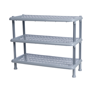Three Tier Expandable <b>Plastic</b> Storage <b>Rack</b> Rectangle Shape Space Saving Multifunction Organizer for Shoes Bathroom Minimalist PP - Product Image 3
