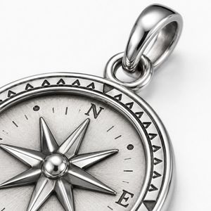 Custom Classic Gold & Rhodium Plated Stainless Steel Airplane <b>Suitcase</b> Compass Travel Charm - Product Image 2