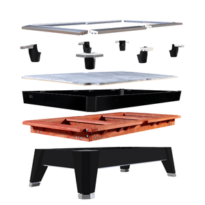 Mesa de Billar Americana Estándar King Alpha Tournament, Acero, Madera Contrachapada Sólida, Bolsillos de Cuero, Sistema de Retorno de Bolas, Base de Pizarra, Personalizable - Product Image 6