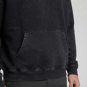 Men's 100% Cotton <b>500</b> <b>Gsm</b> Heavy Weight Fleece <b>Hoodies</b> Pocket Custom Logo Printing Drop Shoulder Flock Detail Winter Sweatshirt - Product Image 5