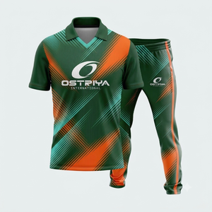Ensemble de maillot et pantalon de cricket pour homme, modèle 2026, le plus vendu, entièrement personnalisable, imprimé par transfert thermique, uniforme anti-bactérien, séchage rapide, col en V - Product Image 2