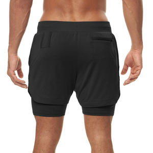 Men's Summer Sporty New Double-<b>Layer</b> Quick Dry Running Fitness Shorts Floral Pattern Elastic Waist <b>Mid</b> Closure Outdoor - Product Image 3