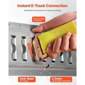 2 sangles à cliquet de 15 pieds, lot de 30, attaches E-Track, résistance à la rupture de 4400 lb, charge nominale de 1460 lb, modèle D0100XU4MUV pour remorques - Product Image 5