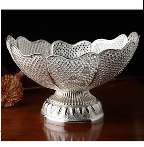 Tazón Decorativo de Metal Ecológico de Gran Capacidad, Tazón para Servir Frutas de Aluminio con Acabado Dorado - Product Image 5