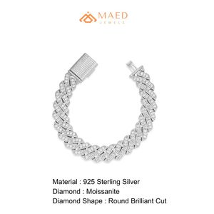 สร้อยข้อมือเงินแท้ 925 แบบ Cuban Link ประดับเพชรโมอิสซาไนต์ สไตล์ฮิปฮอปสุดหรู ดูเหมือนเพชรแท้ ของขวัญเครื่องประดับแฟชั่นสุดฮิต - Product Image 6