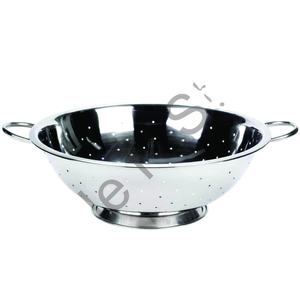 Wholesale Price Fruit <b>Colander</b> with Double Handle with <b>Small</b> Round Holes Leaf <b>Colander</b> With Foot Stainless Steel - Product Image 1