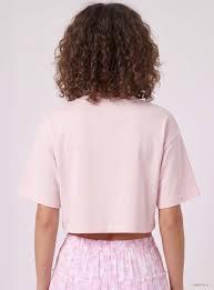 Feel Free Loose Crop <b>Top</b> Women's Eco-Friendly Velvet Casual Solid O-Neck Short Sleeve Summer T-Shirt <b>Feather</b> Decorated - Product Image 2