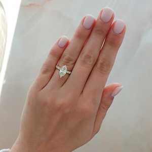 OEM Custom 2 CT F VS Marquise Lab Grown Diamond Halo <b>Ring</b> 10K 14K 18K Solid Gold 925 <b>Silver</b> Pave Engagement <b>Ring</b> Wholesale Price - Product Image 2