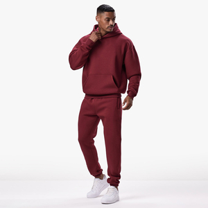 Pullover hoodie and jogger <b>tracksuit</b> set for men breathable material sportswear outfit for gym workout casual everyday wear - Product Image 6