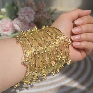 Colorful Trendy Islamic <b>Wedding</b> High Quality Jelly Bangles Set Women Transparent Stackable Crystal Pearl Bracelet Set - Product Image 1