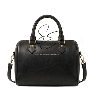 Vintage Leather and Cowhide Duffel <b>Purse</b> Handmade Weekend Bag for Women Hair On Hide Black Speedy Bag Medium Size <b>Purse</b> - Product Image 4