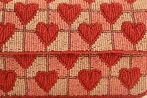 Handmade Glass Bead <b>Red</b> Heart Pattern Seed Bead Embroidery Textile Rectangular <b>Handbag</b> for Valentine's Day - Product Image 6