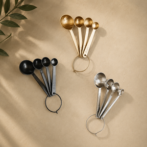 ชุดช้อนตวงทองเหลือง 4 ชิ้น ขนาด 1/4 ช้อนชา ถึง 1 ช้อนโต๊ะ ทำจากโลหะ ล้างมือเท่านั้น เป็นมิตรกับสิ่งแวดล้อม อุปกรณ์ครัว - Product Image 3