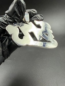 LUXESHINE JEWELLERY Colgante con Letras Fats, Moissanita, Aleación de Plata 925, Estilo Hip Hop, Incrustaciones de Cristal y Microincrustaciones de Diamantes de Imitación - Product Image 6
