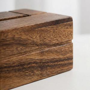 Caja de pañuelos de madera duradera, perfecta para escritorio de oficina, mesa de restaurante, habitación de hotel y uso diario comercial. Venta al por mayor desde India. - Product Image 3
