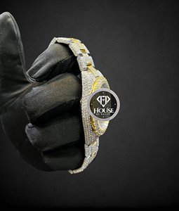 Reloj de Lujo de Acero Inoxidable con Incrustaciones de Diamantes VVS Moissanite, Reloj de Pulsera Hecho a Mano, Joyería Hip Hop Unisex - Product Image 3
