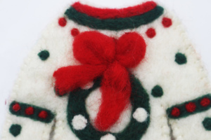 Handmade Eco-Friendly Wool Felt Christmas Ugly Sweater Ornament Festive Holiday Tree Hanging Decoration Craft - Product Image 2