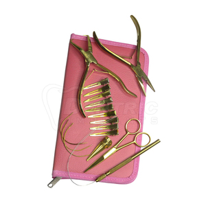 Kaamir Instruments Professional Eco-Friendly Stainless Steel Hair Extension <b>Tool</b> Kit Heat Connector Wand <b>Silicone</b> Lined Micro - Product Image 3