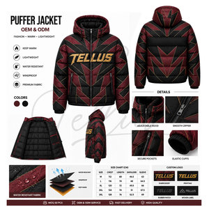 Chaqueta Acolchada con Capucha Personalizada para Hombre, Material de Poliéster/Nailon de Alta Calidad, Resistente al Viento y al Agua - Product Image 6