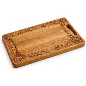 Planche de service sculptée en chêne de la Baltique, style folklorique, vente en gros |   Fabriqué à la main à Moradabad - Product Image 1