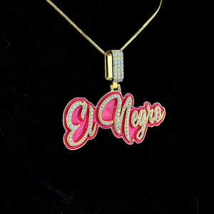 จี้ห้อยคอชุบทอง14K แบบออกแบบได้ตามต้องการจี้ประดับแบบฮิปฮอปเคลือบสีชมพูตามสั่ง - Product Image 3