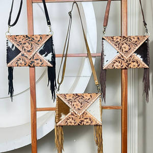 Bolso de Hombro de Cuero Hecho a Mano al por Mayor en Existencia, Bolso de Moda para Mujer, Bolso Bandolera de Cuero Vacuno Genuino con Flecos - Product Image 4