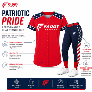 Ensemble d'uniformes de baseball personnalisés par sublimation – Maillot respirant à boutons et pantalon pour hommes et jeunes – Tenue patriotique d'équipe USA pour softball - Product Image 5