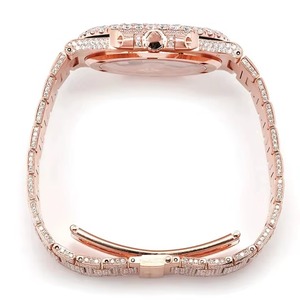 Montre unisexe de luxe en acier inoxydable avec diamants Moissanite, style Hip Hop, bracelet en acier, cadeau d'anniversaire parfait - Product Image 4