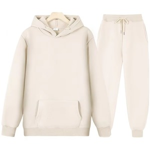 Factory Custom Cotton French Terry Heavyweight Oversized Hoodie and <b>Sweatpants</b> <b>Set</b> Mens Tracksuit Blank Streetwear OEM <b>Set</b> - Product Image 3