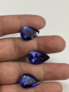 Tanzanite naturelle de forme poire, couleur bleue de haute qualité, ensemble de trois pierres, 39,10 carats, pierres précieuses en vrac, certifiées IGI, traitées thermiquement - Product Image 2