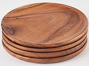 Assiette de service en bois multifonctionnelle, plat en bois naturel, vaisselle artisanale écologique pour la salle à manger - Product Image 2