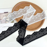Ruban élastique festonné en dentelle florale extensible en gros pour lingerie, confection de vêtements, nœuds pour cheveux, bricolage et décoration artisanale