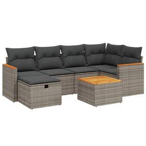 Conjunto de Sofá de Jardín Gris, Muebles de Ratán para Exteriores, 4 Plazas con Almacenamiento, Diseño Contemporáneo - Product Image 4