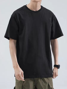 T-shirt d'été personnalisé avec logo, pour hommes et femmes, couleur unie, coupe ample, manches courtes, 180 grammes, t-shirt basique, t-shirt de travail - Product Image 5