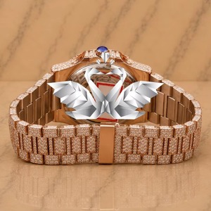 Most Selling Custom Fashion Moissanite Diamond Rubber Analog Watch VVS D Color Iced Luxury Party Daily Wear Gift Available Sale - Product Image 3