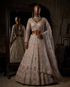 Divyam Creation Lehenga Choli en Faux Georgette Rouge Brodé, Robe Traditionnelle Indienne Longue pour Fête et Mariage, Taille Standard Femme - Product Image 6