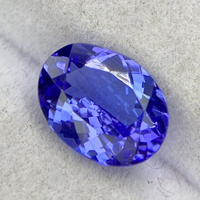 Piedra de Tanzanita Natural Certificada de 9x7 MM, Corte Ovalado, con Excelente Color y Brillo, Zoisita Natural de 1.81 Quilates, Limpia con Lupa