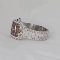 Reloj de Cuarzo Cuadrado de Acero Inoxidable con Incrustaciones de Diamantes, Ligero y Ecológico, Marca Briva, Cristal Rojo Analógico, Resistente al Agua 10 Bar