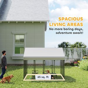Jaula para Perros de Alambre Soldado de Alta Resistencia de 8FT X 8FT X 6FT con Techo Sólido y Cierre a Prueba de Escapes - Product Image 4